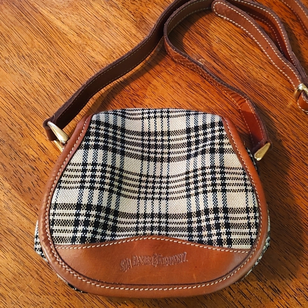 Vintage 5A Baker& Company equestrian mini tartan plaid crossbody